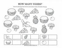 counting foods worksheet