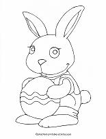 Bunny with easter egg coloring page