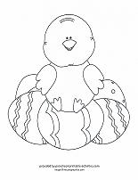 baby chick with easter eggs coloring page