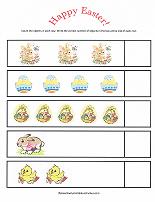 preschool counting worksheet with easter theme