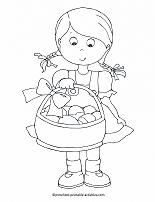 girl with easter basket coloring page